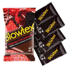 Preservativo Blowtex Morango com Chocolate com 3 Unidades