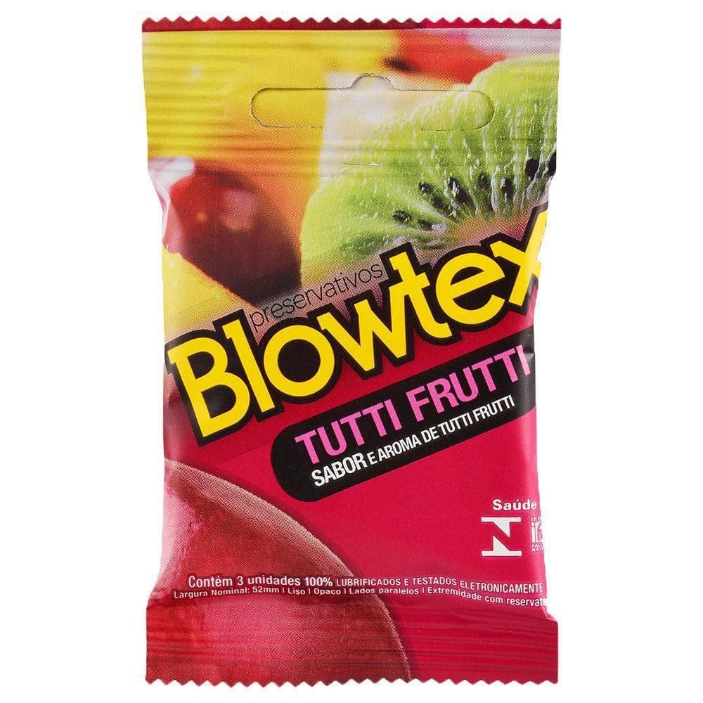 Preservativo Blowtex Tutti-Frutti com 3 Unidades